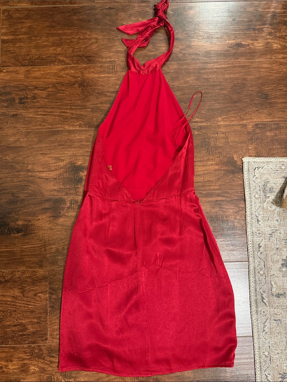 Red Halter Mini Dress - Picture 2 of 6